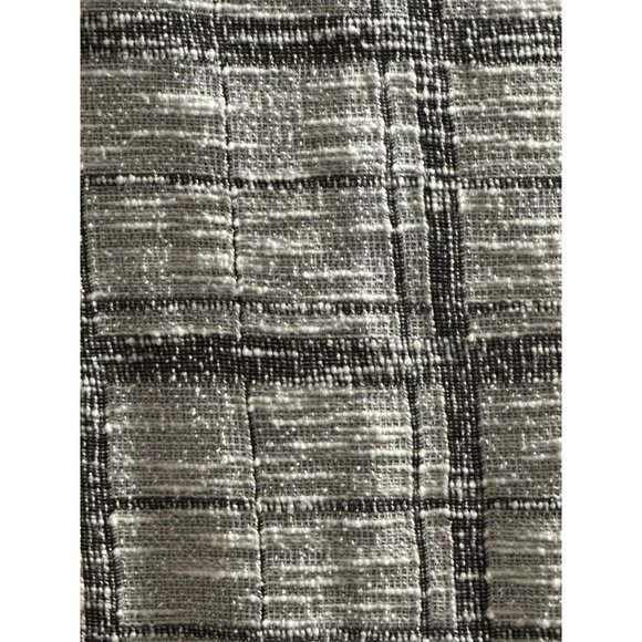 The Limited size M gray plaid back zip textured fabric mock neck long sleeve top - Picture 2 of 10